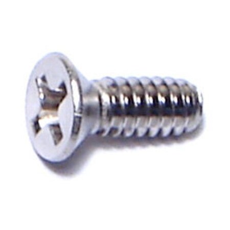 Midwest Fastener #6-32 x 3/8 in Phillips Flat Machine Screw, Plain 18-8 Stainless Steel, 100 PK 07160